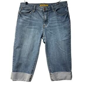 Seven 7 Women’s Denim Capri Length Cuffed Mid Rise Jean Medium Wash Size 12